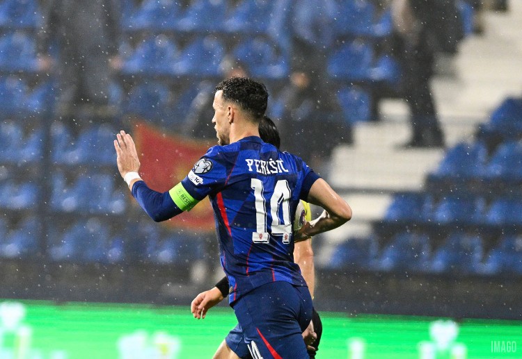 크로아티아의 이반 페리시치가 브라질과의 국가대표 친선경기를 대비하고 있다